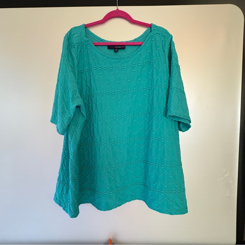 Chic Teal Short Sleeve Top